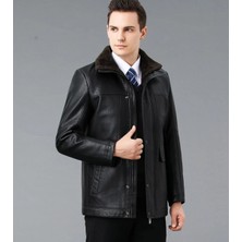 Nyc Hakiki Deri Içi Kürk Yakası Entegreli Kürk Mont Kaban