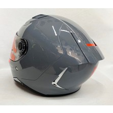 mt Kask mt Revenge 2 Parlak Gri A12 Şeffaf Vizörlü V14B