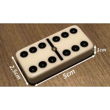 Büyük Boy Domino Oyun Seti Seramik Metal Kutulu 5 x 2,5 x 1 cm