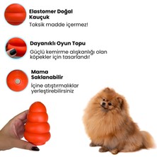 Havhav Doğal Kauçuk Köpek Isırma Topu Turuncu Renkli Içine Ödül Maması Saklanabilen Köpek Oyuncağı Toksik Madde Içermez