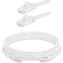 Koodmax - 5 Metre Cat6 Kablo Ethernet Network Kablosu - Fabrikasyon Presli - 23 Awg - Beyaz - 5 mt