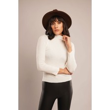 Gabria Ekru Gabria Balıkçı Yaka Kazak