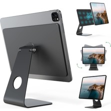 M.tk moveteck Apple iPad Air-Pro 11 İnç Manyetik Magsafe Mıknatıslı Metal Aleminyum Tutucu 360° Dönebilen Ayarlı Stand