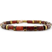 Solfera Terra Red Jasper Hematit Doğal Taş Erkek Bileklik J0246