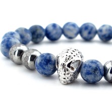 Solfera Spider Man Marvel Zirkon Taşlı Mat Sodalit Doğal Taş Erkek Bileklik J0252