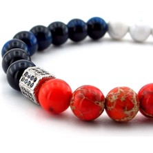 Solfera Varisit Havlit ve Kaplangözü Zirkon Taşlı Doğal Taş Erkek Bileklik J0266