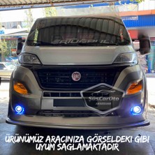 ŞüsCarOto Aksesuar Fiat Ducato Uyumlu Üniversal Mercekli Angel Sis Farı Metal Su Geçirmez 76 mm Buz Mavi Halkalı Gündüz Farı Angel Eyes 2 Adet