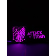 Attack On Titan - Rgb LED Işıklı 3 Boyutlu Tabela - 20CM x 10CM x 2cm (Bluetooth Kontrollü)