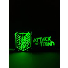 Attack On Titan - Rgb LED Işıklı 3 Boyutlu Tabela - 20CM x 10CM x 2cm (Bluetooth Kontrollü)