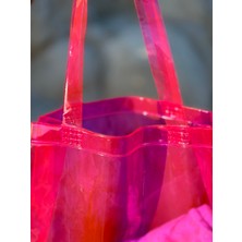 Altıparmak Ambalaj Dikdörtgen Pvc Su Geçirmez Plaj Çantası – Hologram/sarı/siyah/pembe/ Şeffaf 40 x 40 x 12 cm