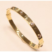 Güler Kuyumculuk Altın Taşlı Çivili Bilezik