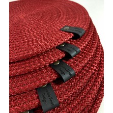 Double Knot Design 4 Adet  Amerikan Servis Supla Tress Jüt Hediyelik Sunum Davet Masa Düzeni