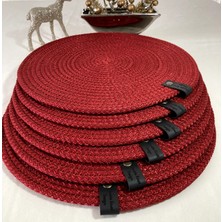 Double Knot Design 4 Adet  Amerikan Servis Supla Tress Jüt Hediyelik Sunum Davet Masa Düzeni