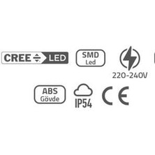 Alles  20 W Siyah Dış Mekan LED Aplik Oval Siyah Kasa Günışığı ECN-5015-OS-30