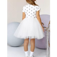 Neocotton Kız Çocuk Puantiyeli Kısa Kollu Elbise