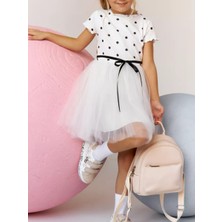 Neocotton Kız Çocuk Puantiyeli Kısa Kollu Elbise
