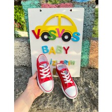 VOSVOSBABY Kırmızı Keten Sneaker
