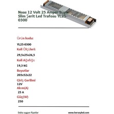 Noas 12 Volt 25 Amper Süper Slim Şerit LED Trafosu YL25-0300