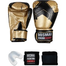 Dosmai Lykia Boks Eldiveni Boks Dişlik ve Bandaj Seti Suni Deri ile Güçlü Koruma
