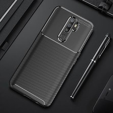 Techno Guru Oppo A9 2020 Gofret Desenli Ultra Koruma Sağlayan Negro Silikon Kılıf