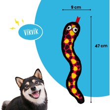 Havhav Sesli Peluş Yılan Köpek Oyuncağı Vikvik Sesi Çıkaran At Getir Oyuncağı 9x47 cm Küçük Irk Köpek Oyuncakları