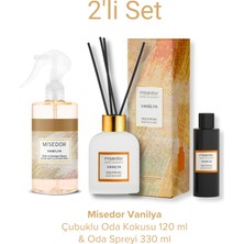 Misedor 2 Li Set Vanilya Çubuklu Oda Kokusu 120 ml & Oda Spreyi 330 ml