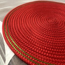 Double Knot Design 6 Adet  Amerikan Servis Supla Tress Jüt Hediyelik Sunum Davet Masa Düzeni