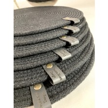 Double Knot Design 6 Adet  Amerikan Servis Supla Tress Jüt Hediyelik Sunum Davet Masa Düzeni