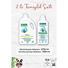 Green Clean Bulaşık Deterjanı 2750 ml, Sensitive Çamaşır Deterjanı ve Rosıe