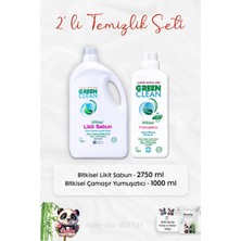 Green Clean Bitkisel Likit Sabun 2750 Ml, Çamaşır Yumuşatıcısı 1 Lt ve Rosıe