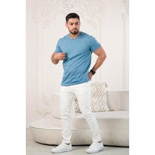 Paul Martin Bisiklet Yaka Önü Baskılı Pamuklu Basic Regular Fit T-Shirt