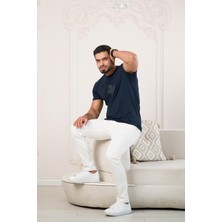 Paul Martin Bisiklet Yaka Önü Baskılı Pamuklu Basic Regular Fit T-Shirt