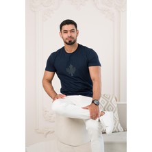 Paul Martin Bisiklet Yaka Önü Baskılı Pamuklu Basic Regular Fit T-Shirt