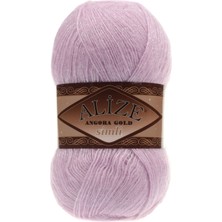 Alize ( 5 Adet ) Angora Gold Simli El Örgü Iplikleri Yelek Hırka Ipi Atkı Kazak Ipliği 27 Lila
