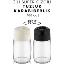 Heredot  2 Adet 100 ml Döner Kapaklı Cam Baharatlık Takımı MIT1090