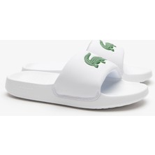 Lacoste Croco 1.0 Beyaz Terlik 745CUJ0012 082 Erkek Çocuk Kauçuk Taban ile Rahat Kullanım İçin Tasarlandı