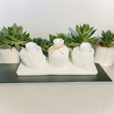 HKM Hobim Vazo ve Mumluk Seti Tealight Mumlar Dahil Konsept