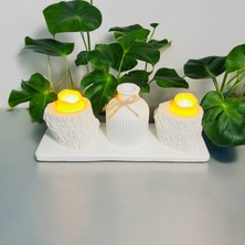 HKM Hobim Vazo ve Mumluk Seti Tealight Mumlar Dahil Konsept