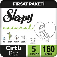 Sleepy Natural Fırsat Paketi Bebek Bezi 5 Numara Junior 160 Adet