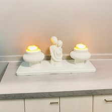 HKM Hobim Sevgili Çift Obje 2li Tealight Mumluk , Mumlar Dahil Konsept