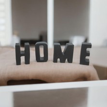HKM Hobim Home Yazısı Ev Dekoratif Obje Biblo Siyah Konsept