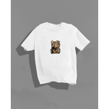 Nulivez Einstein, Owl Fit Baskılı Yüksek Kalite Kompakt Unisex Oversize T-Shirt