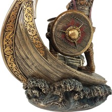 Rakun Home Knarr Gemisi Üstünde Iskandinav Viking Savaşçısı Biblo