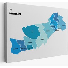 Acoula   Mersin Ili ve Ilçeler Haritası  Dekoratif Kanvas Tablo 1420