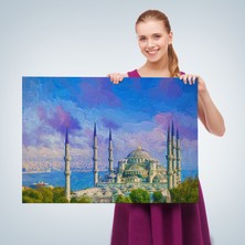 Acoula   Sultan Ahmet Cami Yağlıboya Görünüm Dekortif Kanvas TABLO-3370