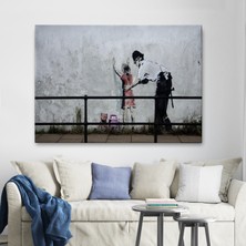 Acoula   Bansky'nin Küçük Kız Çocuğunu Arayan Polis Isimli Çalışması Kanvas TABLO-5010