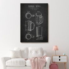 Acoula   1951 Tarihli Bira Bardağı Patent Çizimi Dekoratif Kanvas Duvar TABLOSU-5213