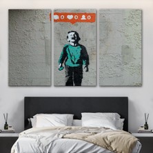 Acoula   Bansky Takipçisi Olmadığı Için Ağlayan Sosyal Medya Cocugu Kanvas TABLO-5021