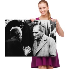 Acoula   Atatürk Portre Tablosu Mustafa Kemal Atatürk Dikdörtgen Dekoratif Kanvas TABLO-FV-147