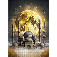 Tablomega Ahşap Mdf Puzzle Yapboz Dolunay Ve Cami 500 Parça 50*70 Cm